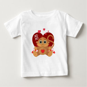 Camiseta De Bebé Mono el día de San Valentín