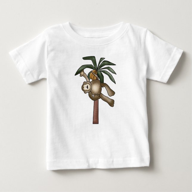 Camiseta De Bebé Mono en árbol de plátano (Anverso)