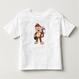 Camiseta De Bebé Mono en el Bowling con bolas