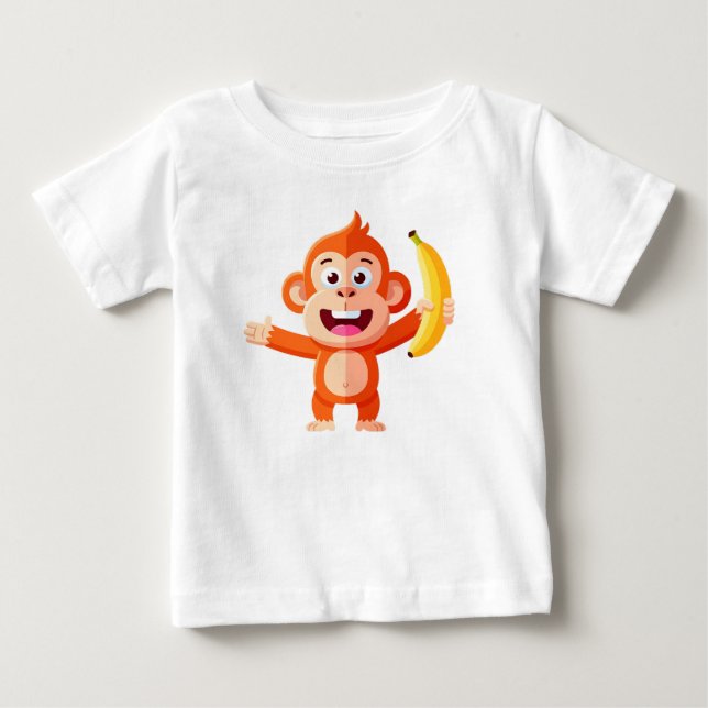 Camiseta De Bebé Mono Feliz con Plátano (Anverso)