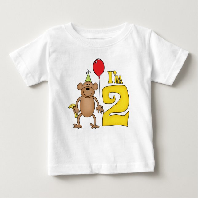 Camiseta De Bebé Mono gracioso segundo cumpleaños (Anverso)
