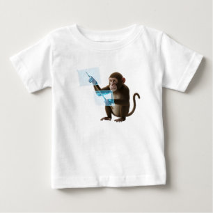 Camiseta De Bebé Mono Inteligente Usando Wo Holográfico Futurista
