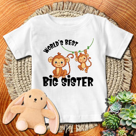 Camiseta De Bebé Mono - La mejor hermana mayor del mundo