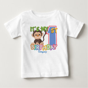 Camiseta De Bebé Mono lindo 1 cumpleaños
