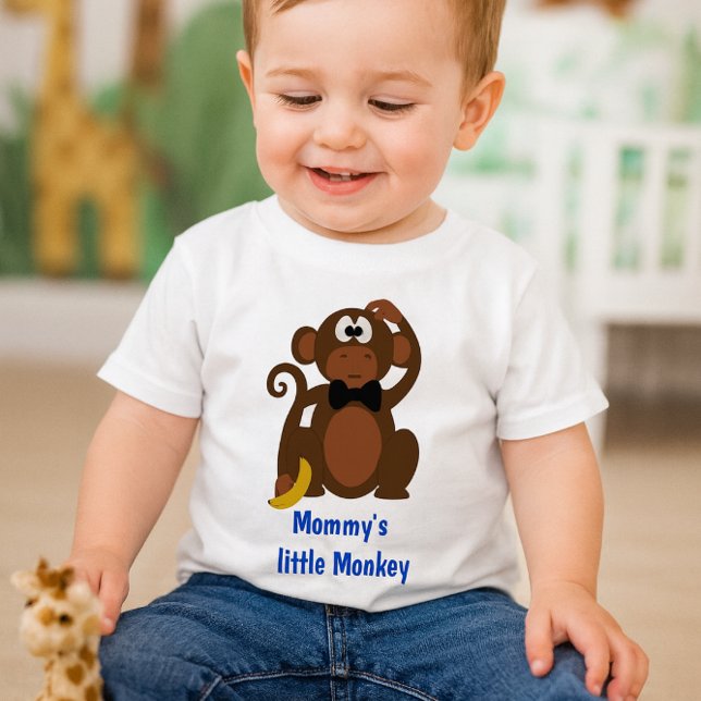 Camiseta de bebé mono lindo de mamá (Mommy’s little Monkey tee playful jungle vibes for your toddler’s wildest adventures!
)
