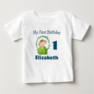 Camiseta De Bebé Mono lindo del safari del primer cumpleaños