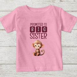 Camiseta De Bebé Mono lindo hermana mayor rosa