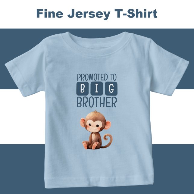 Camiseta De Bebé Mono lindo hermano mayor azul (Subido por el creador)