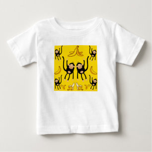 Camiseta De Bebé Mono Lindo y Estampado de Plátano