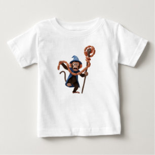 Camiseta De Bebé Mono Mago de Dibujos Animados Divertido con Bastón