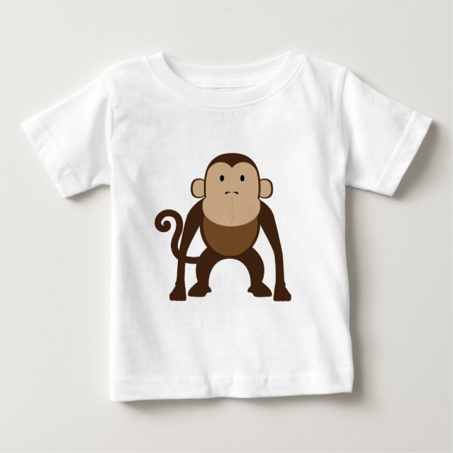 Camiseta De Bebé Mono marrón (Anverso)