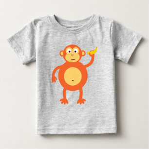 Camiseta De Bebé Mono naranja