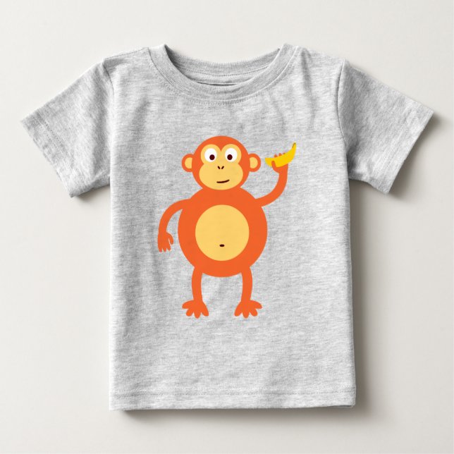 Camiseta De Bebé Mono naranja (Anverso)
