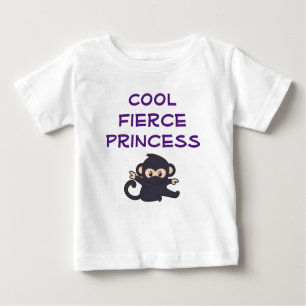 Camiseta De Bebé Mono Ninja graciosa de la princesa Guay