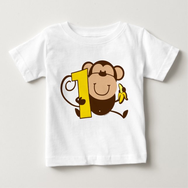 Camiseta De Bebé Mono pequeño 1 cumpleaños Mero (Anverso)