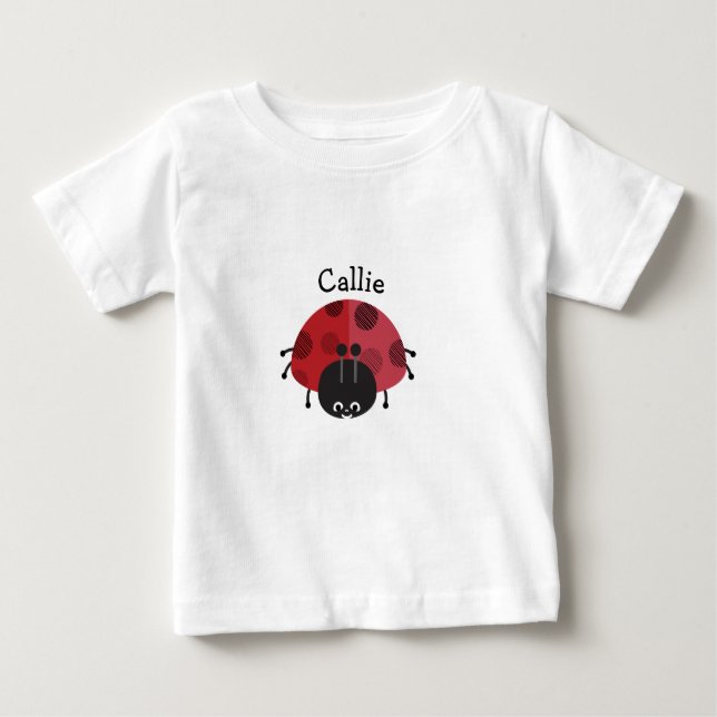 Camiseta De Bebé Mono personalizado del tutú de la mariquita (Anverso)