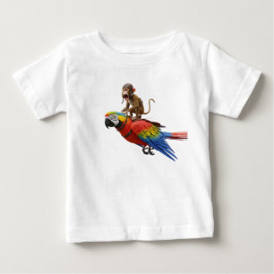 Camiseta De Bebé Mono piloto divertido montando una vibrante guacam