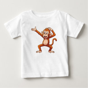 Camiseta De Bebé Mono presentando y rascándose la cabeza