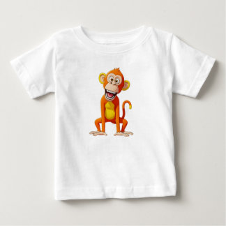 Camiseta De Bebé Mono riendo sobre fondo blanco