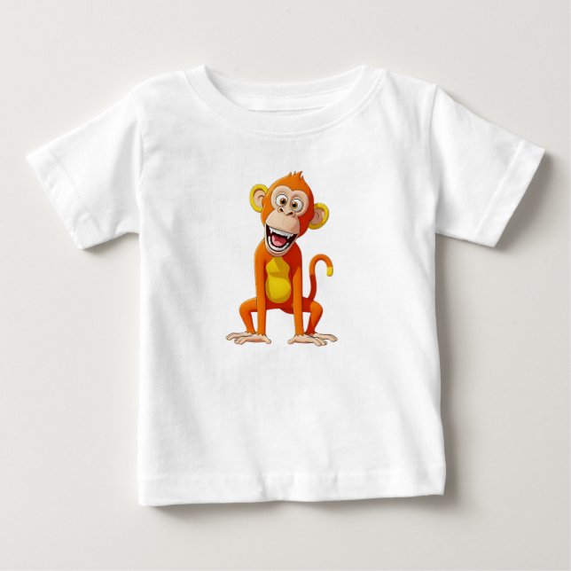 Camiseta De Bebé Mono riendo sobre fondo blanco (Anverso)