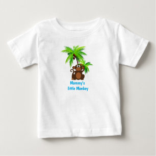 Camiseta De Bebé Mono y palmera animal de zoológico