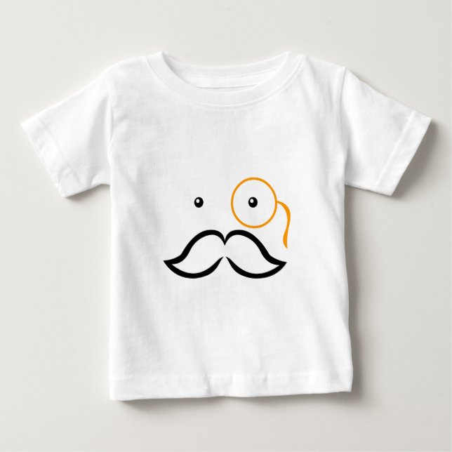 Camiseta De Bebé Monocle y Mustache (Anverso)