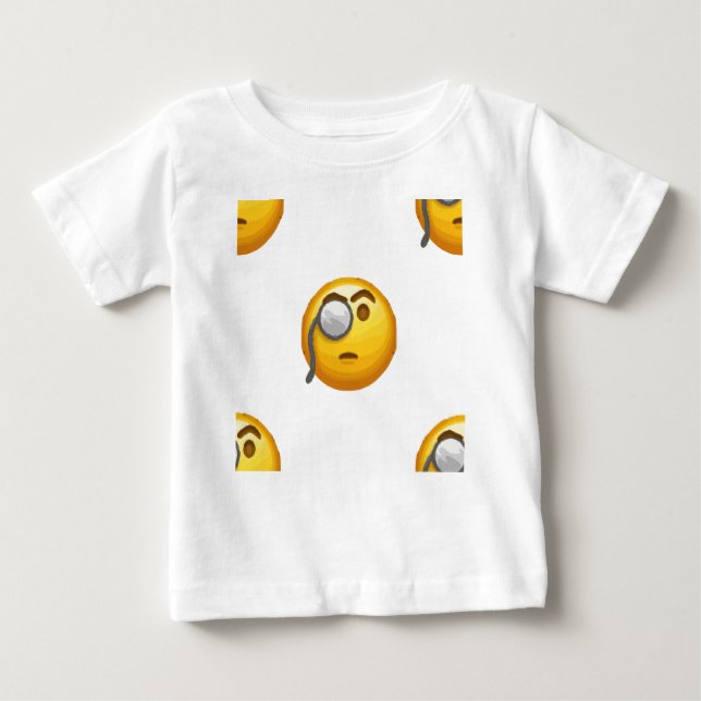 Camiseta De Bebé monóculo de emoji (Anverso)