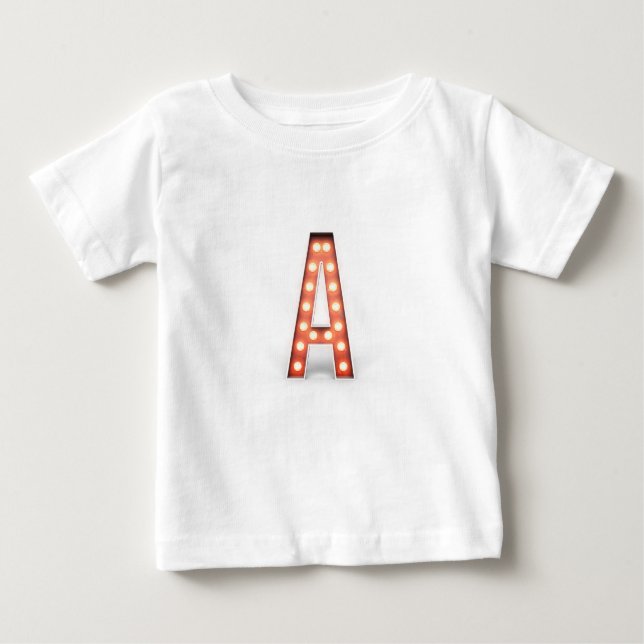 Camiseta De Bebé Monograma A Luces De Marquesina (Anverso)