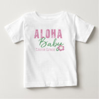 Monograma Aloha Baby Pink & Green Tropical Flower
