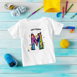 Camiseta De Bebé Monograma colorido M - Diseño divertido y de Perso