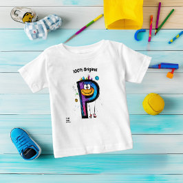 Camiseta De Bebé Monograma colorido P - Diseño divertido y de Perso
