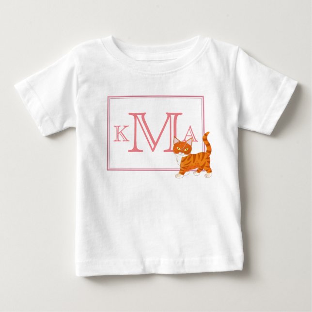 Camiseta De Bebé Monograma Cute Kitty (Anverso)