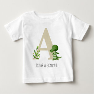 Camiseta De Bebé Monograma de Caimán Adorable Bebé