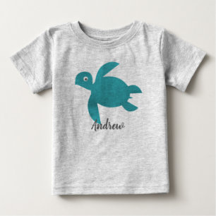 Camiseta De Bebé Monograma de la tortuga acuática