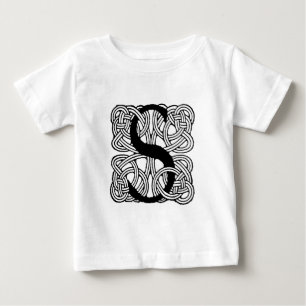 Camiseta De Bebé Monograma de letra S con nudo celta vintage