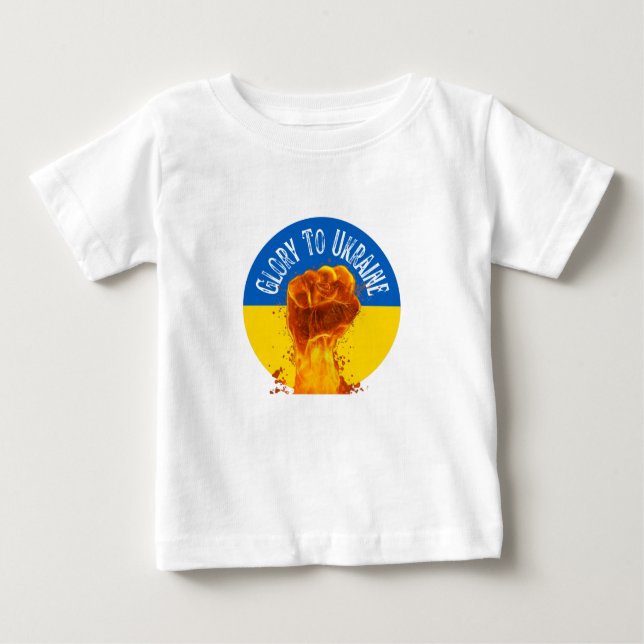 Camiseta De Bebé Monograma de resistencia de la bandera de Ucrania  (Anverso)