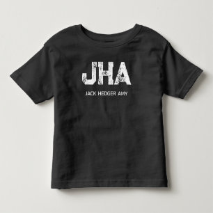 CAMISETA DE BEBÉ MONOGRAMA DE TRES LETRAS BLANCO MINIMALISTA NOMBRE