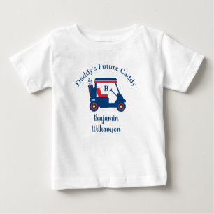 Camiseta De Bebé Monograma del nombre del carrito de golf del peque