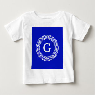 Camiseta De Bebé Monograma dominante griego de la inicial del marco