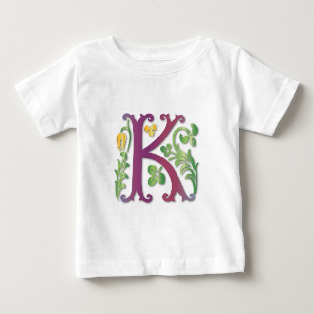 Camiseta De Bebé Monograma Fleur-de-lis K (Anverso)