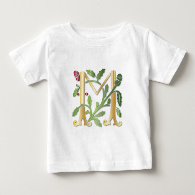 Camiseta De Bebé Monograma Fleur-de-lis M (Anverso)