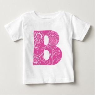 Camiseta De Bebé Monograma floral de la letra mayúscula B