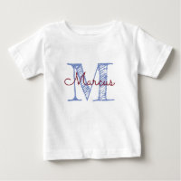 Monograma Nombre personalizado niño bebé