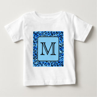 Camiseta De Bebé Monograma personalizado, modelo azul del estampado