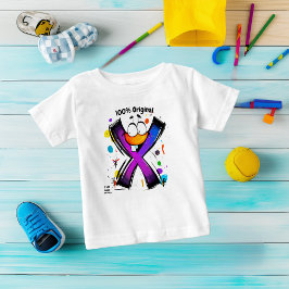 Camiseta De Bebé Monograma X Colorido – Diseño Divertido y Personal