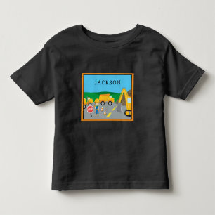Camiseta De Bebé Monogramado vehículo de construcción de niño peque