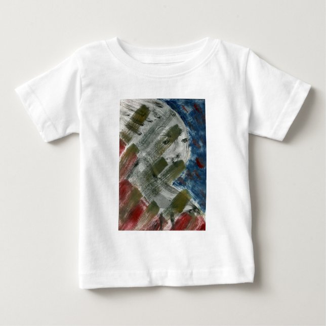 Camiseta De Bebé Monoprint Mujer y Cuervo (Cuervo) (Anverso)