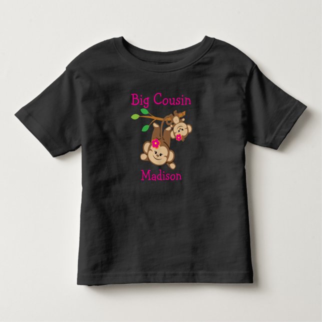 Camiseta De Bebé Monos Chicas personalizados Gran Primo (Anverso)