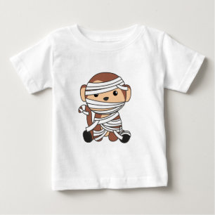 Camiseta De Bebé Monos de la calabaza de la momia del mono Feliz Ha