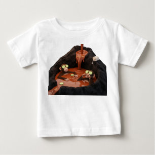 Camiseta De Bebé Monos Divertidos Relajándose en un Volcán de Choco